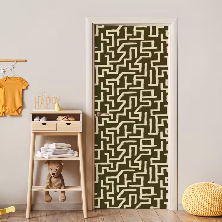 Abstract - Lijnen - Groen deurposter klein 289 -sfeer4