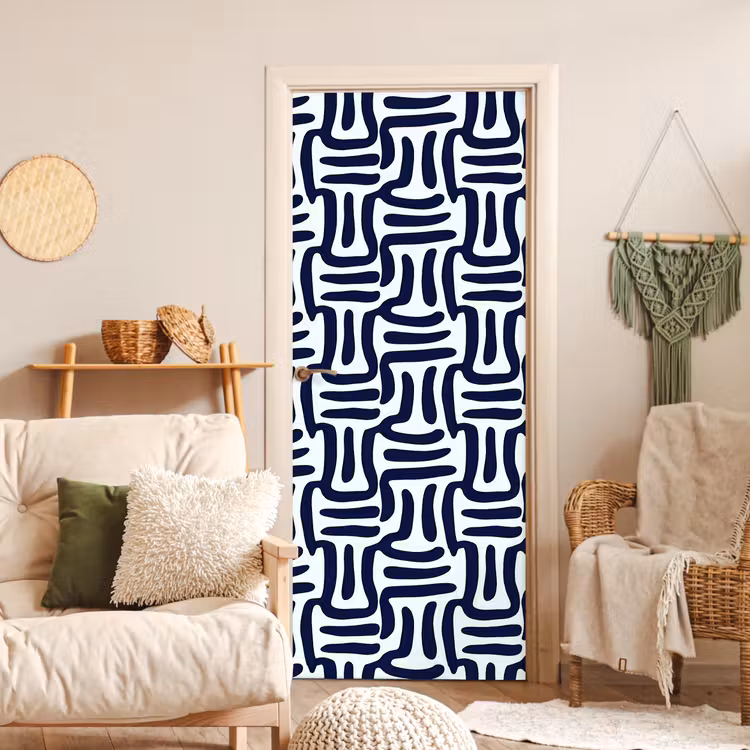 Abstract - Modern - Blauw deurposter klein 289 -sfeer2