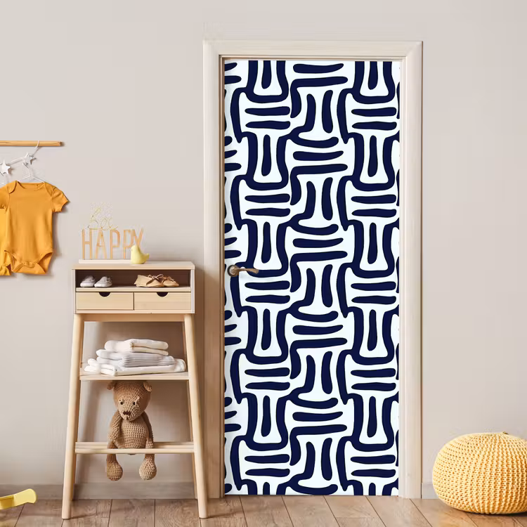 Abstract - Modern - Blauw deurposter klein 289 -sfeer4