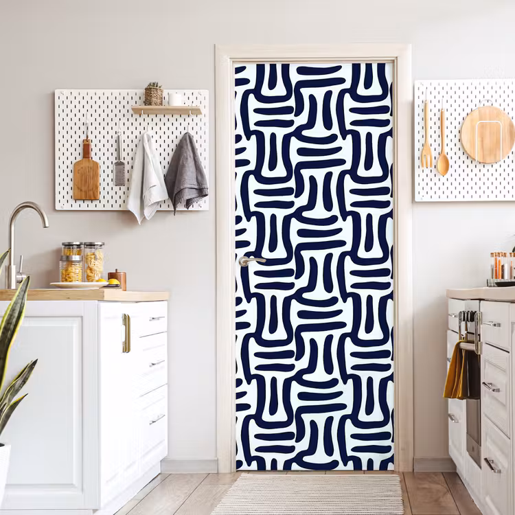 Abstract - Modern - Blauw deurposter klein 289 -sfeer5