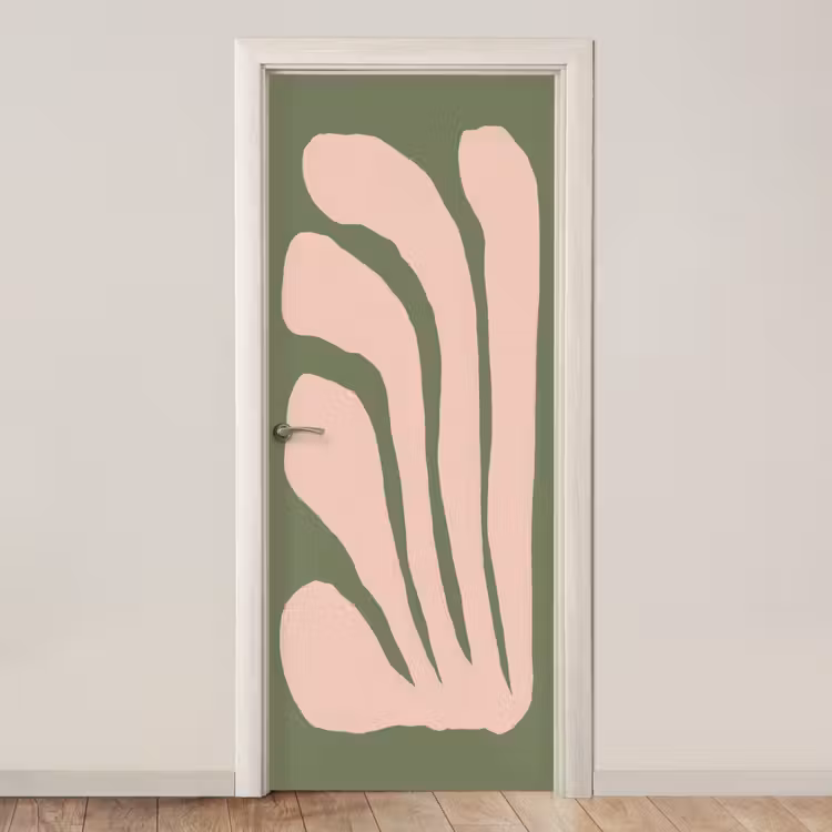Abstract - Natuur - Pastel - Roze deurposter klein -3d_beige