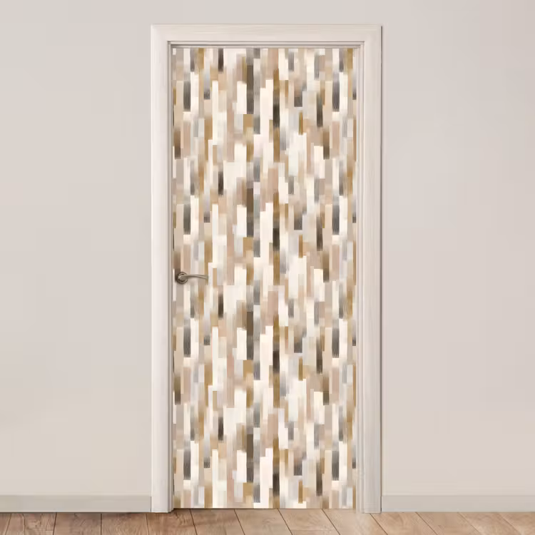 Abstract - Patroon - Kwaststreken deurposter klein 289 -3d_beige