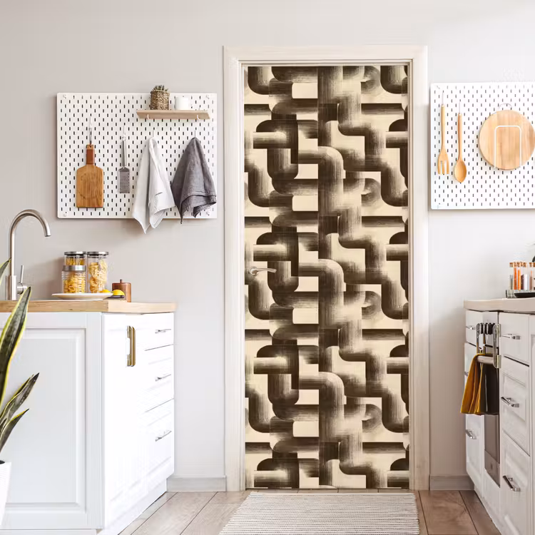 Abstract - Retro - Zwart deurposter klein 289 -sfeer5