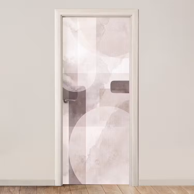 Door sticker - Abstract Shapes - Beige - Abstracte vormen - Beige deurposter klein
