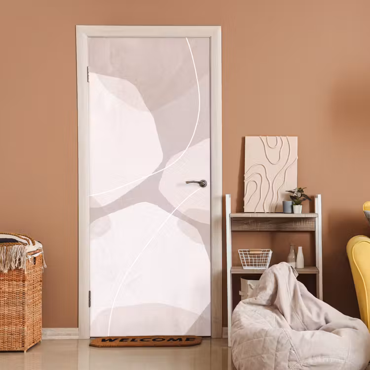 Door sticker - Abstract - Shapes - Beige - Abstract - Vormen - Beige deurposter klein