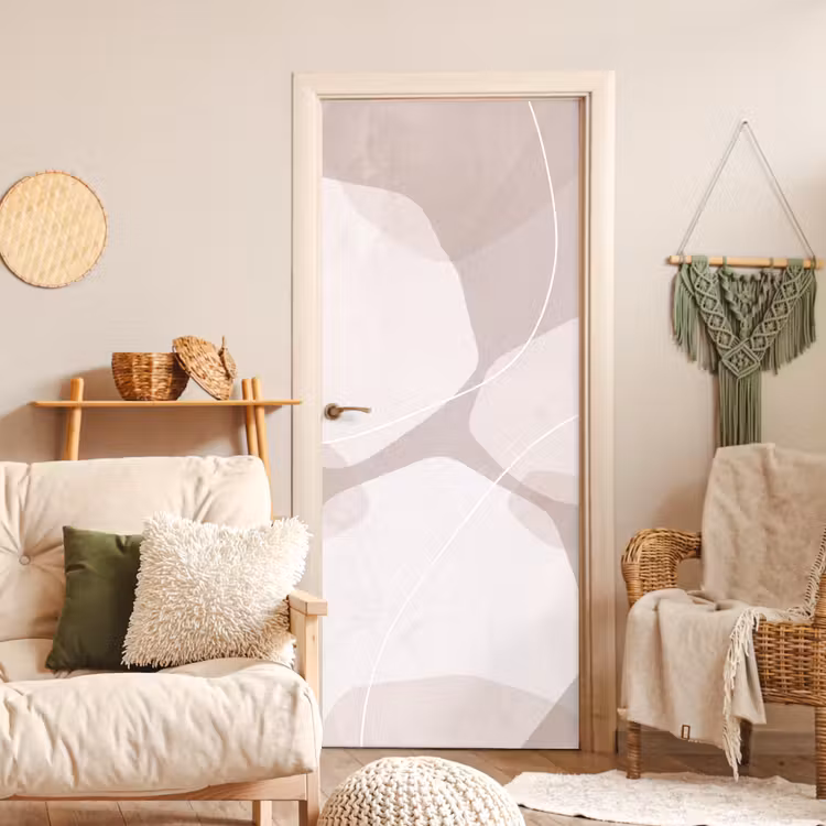 Door sticker - Abstract - Shapes - Beige - Abstract - Vormen - Beige deurposter klein