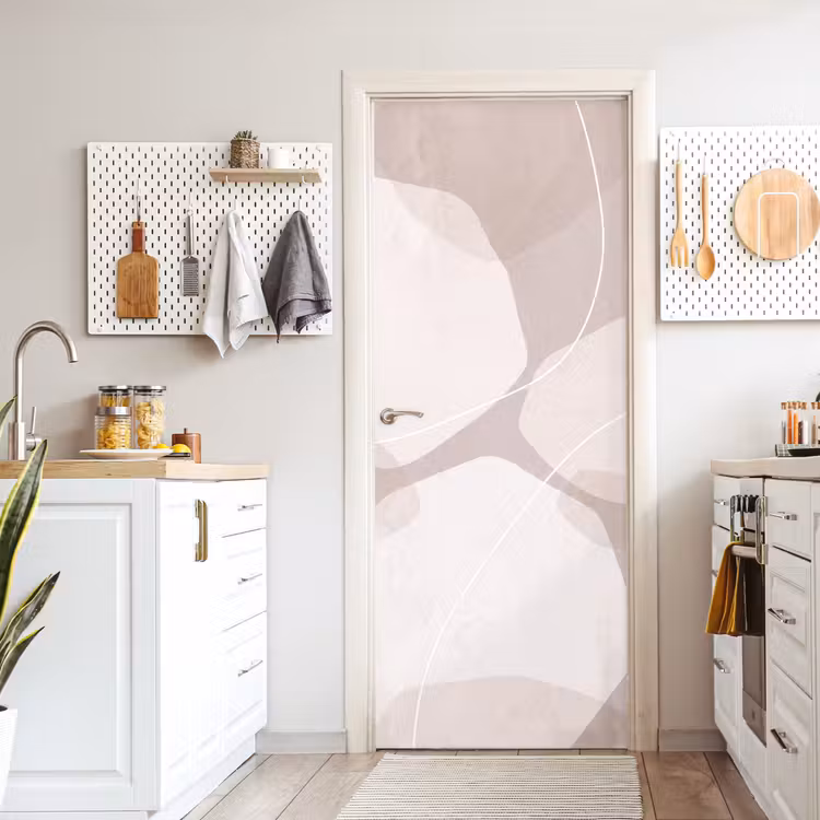 Door sticker - Abstract - Shapes - Beige - Abstract - Vormen - Beige deurposter klein