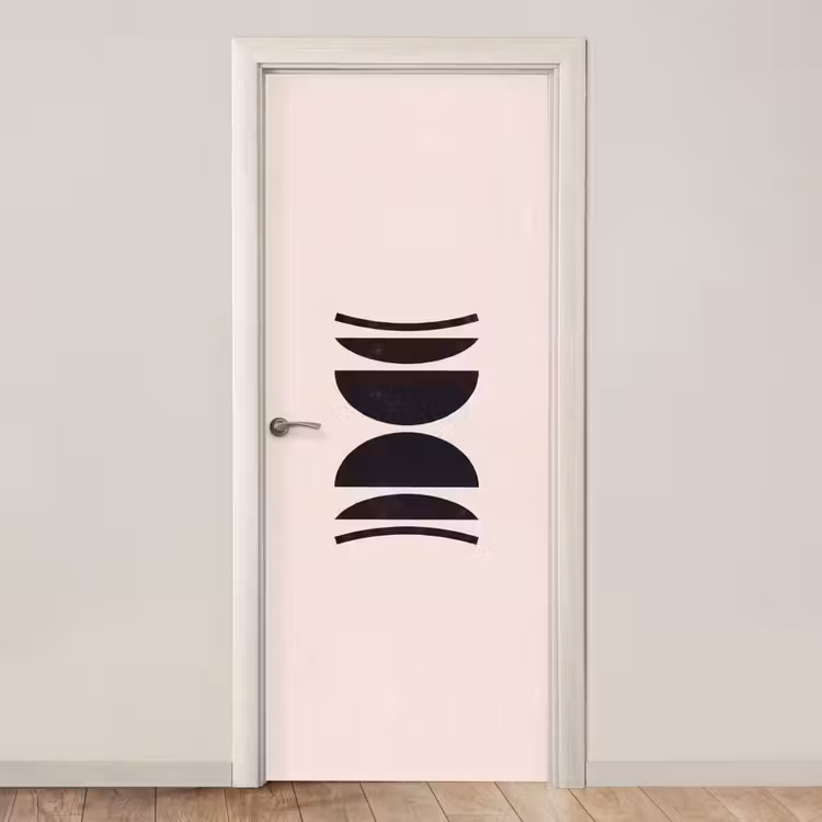 Door sticker - Abstract - Shapes - Black - Abstract - Vormen - Zwart deurposter klein