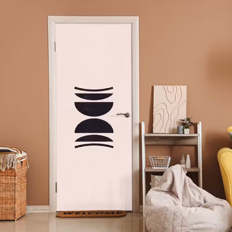 Door sticker - Abstract - Shapes - Black - Abstract - Vormen - Zwart deurposter klein