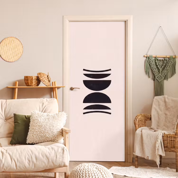 Door sticker - Abstract - Shapes - Black - Abstract - Vormen - Zwart deurposter klein