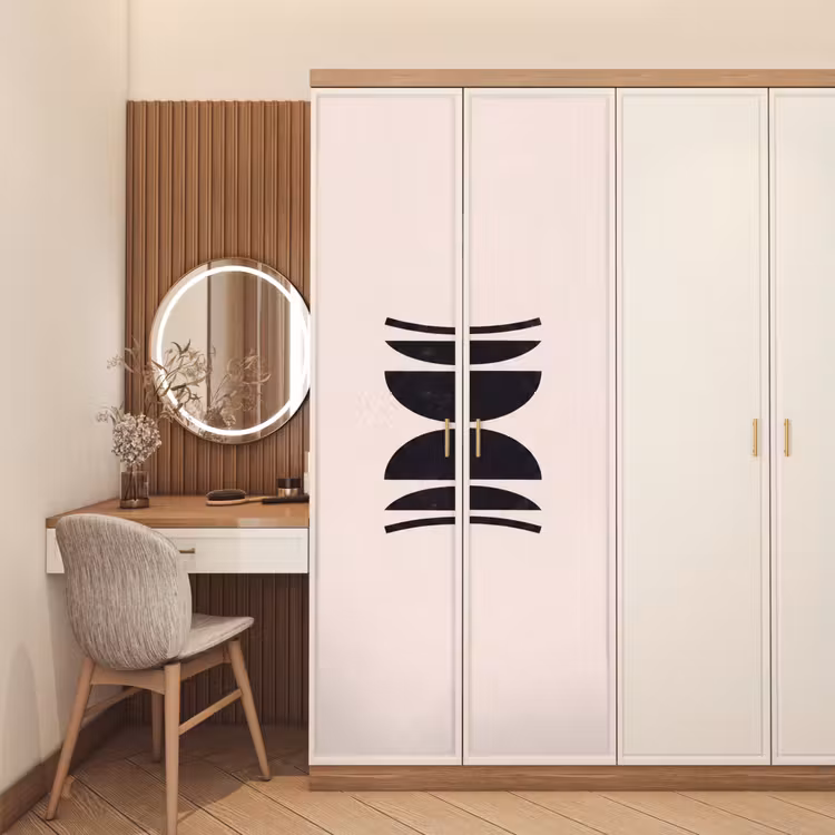 Door sticker - Abstract - Shapes - Black - Abstract - Vormen - Zwart deurposter klein