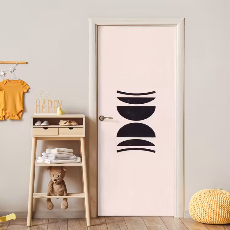 Door sticker - Abstract - Shapes - Black - Abstract - Vormen - Zwart deurposter klein