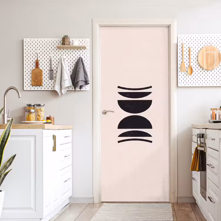Door sticker - Abstract - Shapes - Black - Abstract - Vormen - Zwart deurposter klein
