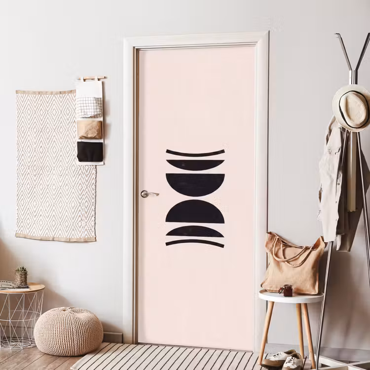 Door sticker - Abstract - Shapes - Black - Abstract - Vormen - Zwart deurposter klein