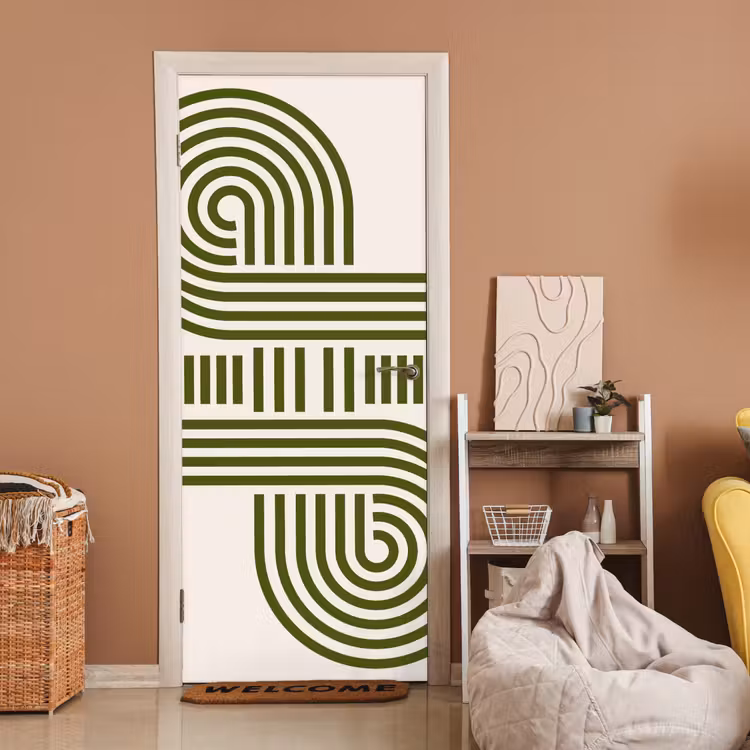 Abstract - Vormen - Modern - Groen deurposter klein -sfeer1