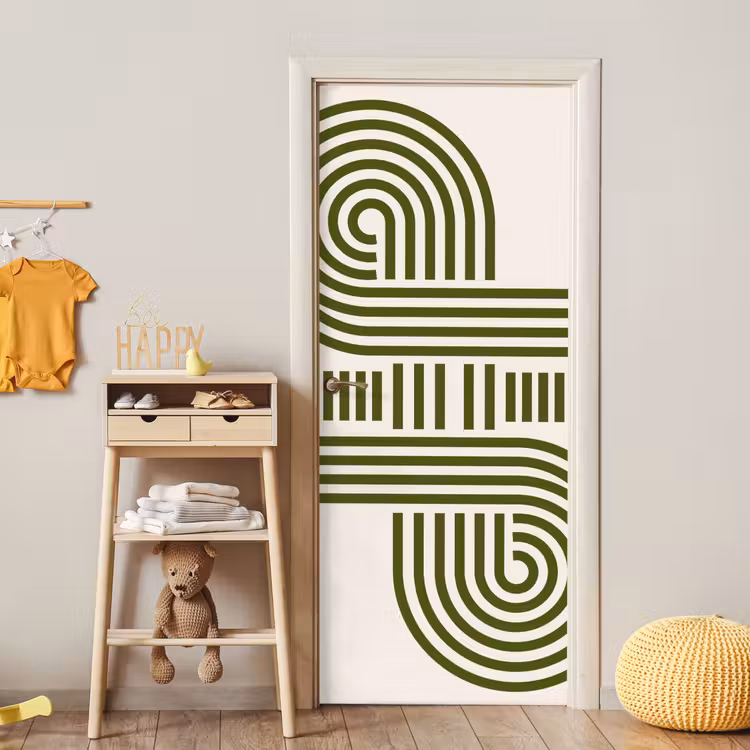 Abstract - Vormen - Modern - Groen deurposter klein -sfeer4