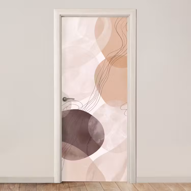Door sticker - Abstraction - Beige - Modern - Abstractie - Beige - Modern deurposter klein