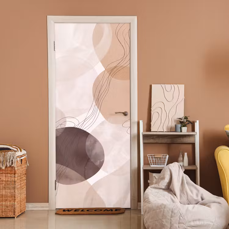Door sticker - Abstraction - Beige - Modern - Abstractie - Beige - Modern deurposter klein