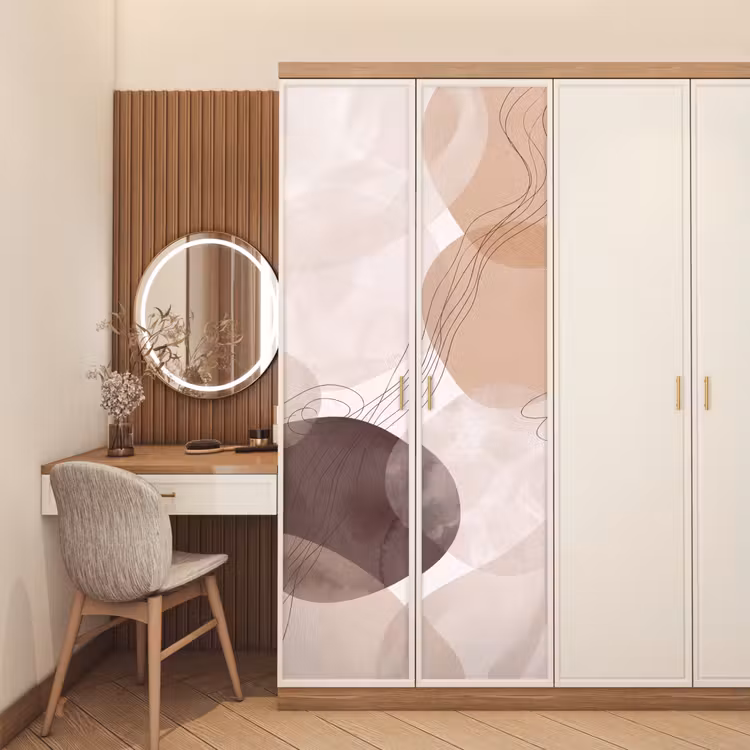 Door sticker - Abstraction - Beige - Modern - Abstractie - Beige - Modern deurposter klein