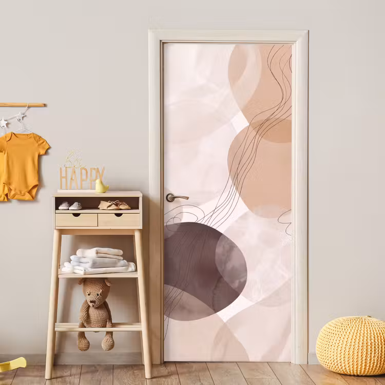 Door sticker - Abstraction - Beige - Modern - Abstractie - Beige - Modern deurposter klein
