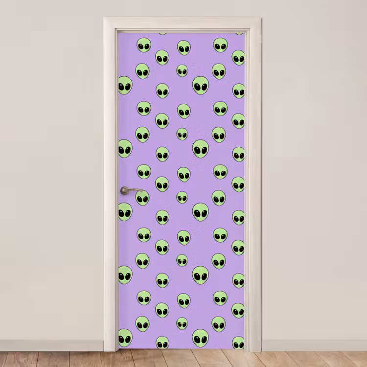 Alien - Retro - Lila deurposter klein 289 -3d_beige