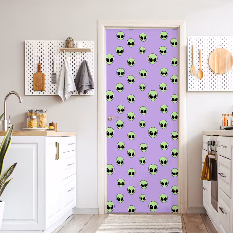 Alien - Retro - Lila deurposter klein 289 -sfeer5
