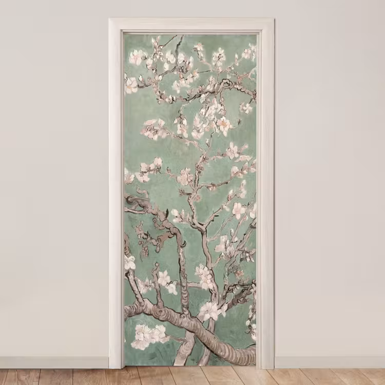 Amandelbloesem - Kunst - Van Gogh - Groen deurposter klein -3d_beige