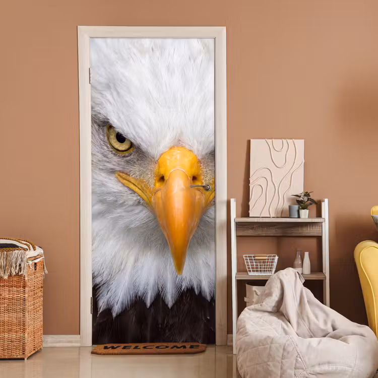 Amerikaans - Zeearend - Portret - Geel deurposter klein -sfeer1