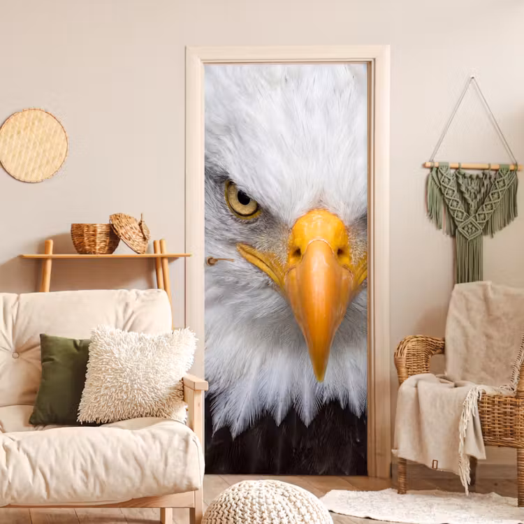 Amerikaans - Zeearend - Portret - Geel deurposter klein -sfeer2
