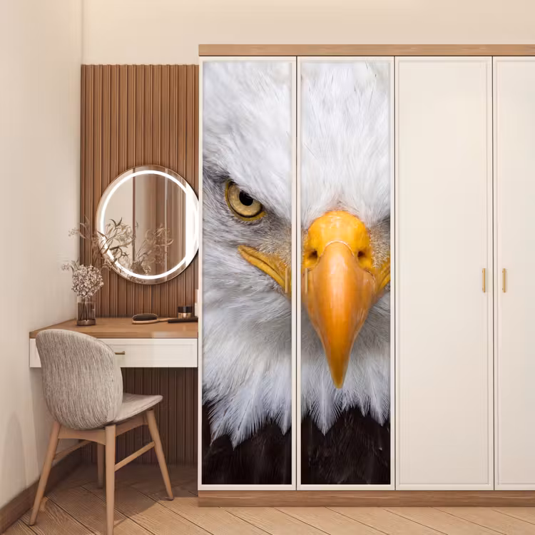 Amerikaans - Zeearend - Portret - Geel deurposter klein -sfeer3