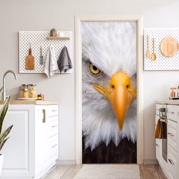 Amerikaans - Zeearend - Portret - Geel deurposter klein -sfeer5