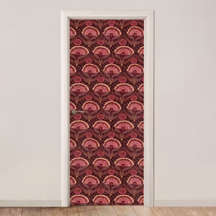 Antiek - Bloemen - Kleurrijk deurposter klein 289 -3d_beige