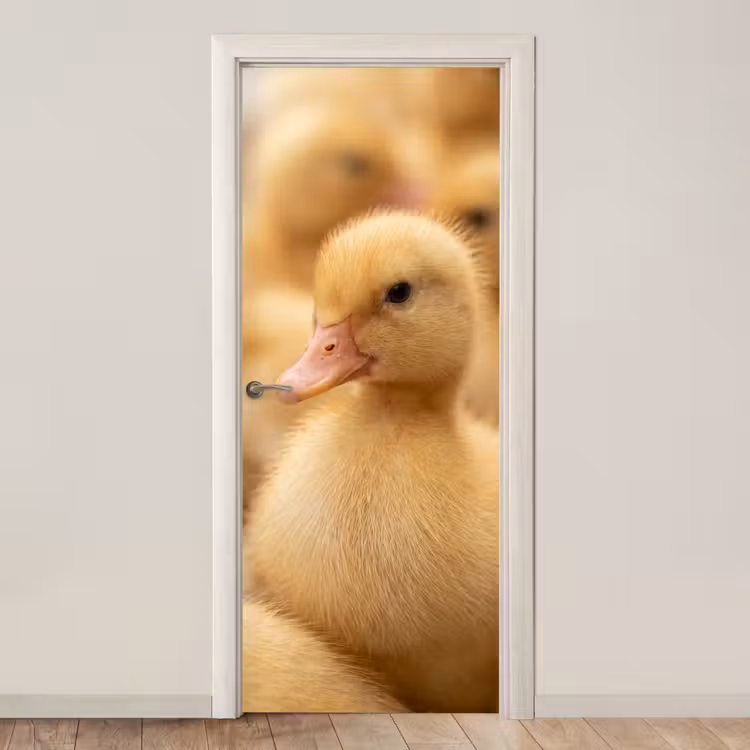 Pijltje - Eend - Natuur - Geel deurposter klein -3d_beige