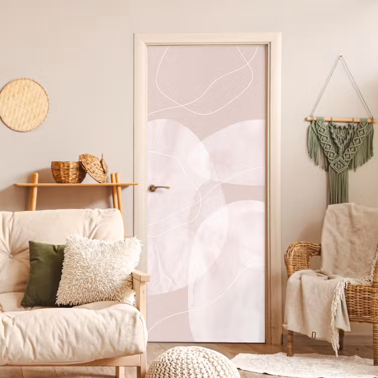 Door sticker - Art - Lines - Modern - Kunst - Lijnen - Modern deurposter klein