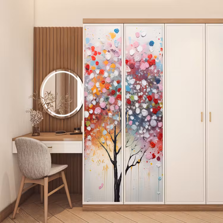 Kunst - Bomen - Natuur - Acryl deurposter klein -sfeer3