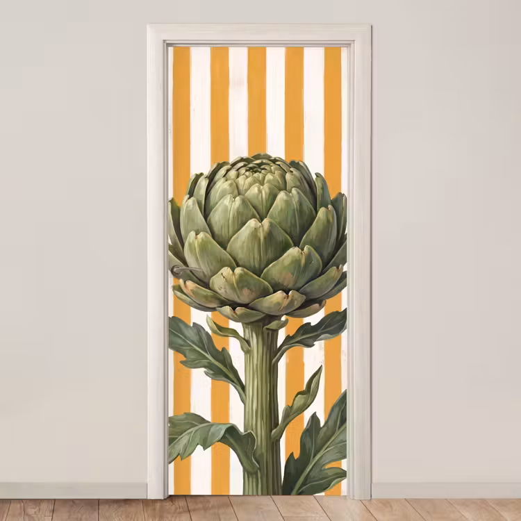 Door sticker - Artichoke - Modern - Vegetable - Artisjok - Modern - Groente deurposter klein