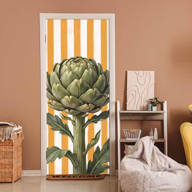 Door sticker - Artichoke - Modern - Vegetable - Artisjok - Modern - Groente deurposter klein