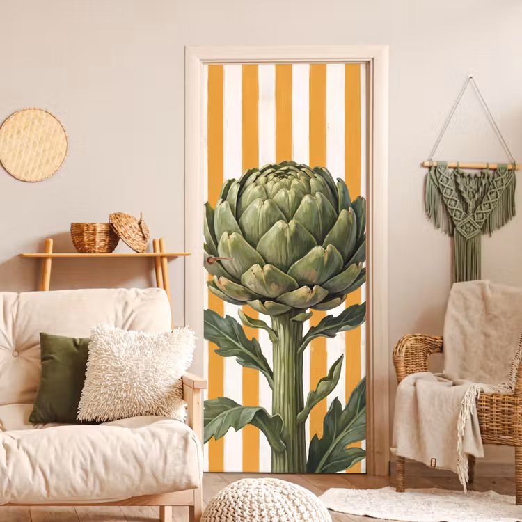 Door sticker - Artichoke - Modern - Vegetable - Artisjok - Modern - Groente deurposter klein