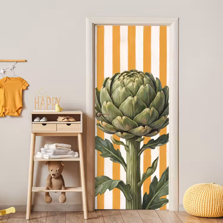 Door sticker - Artichoke - Modern - Vegetable - Artisjok - Modern - Groente deurposter klein