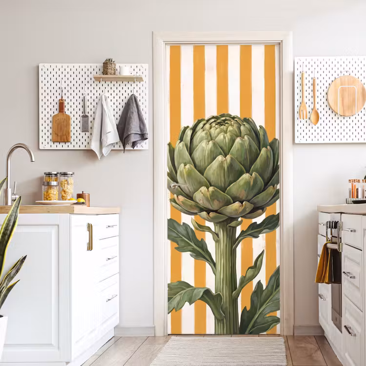 Door sticker - Artichoke - Modern - Vegetable - Artisjok - Modern - Groente deurposter klein