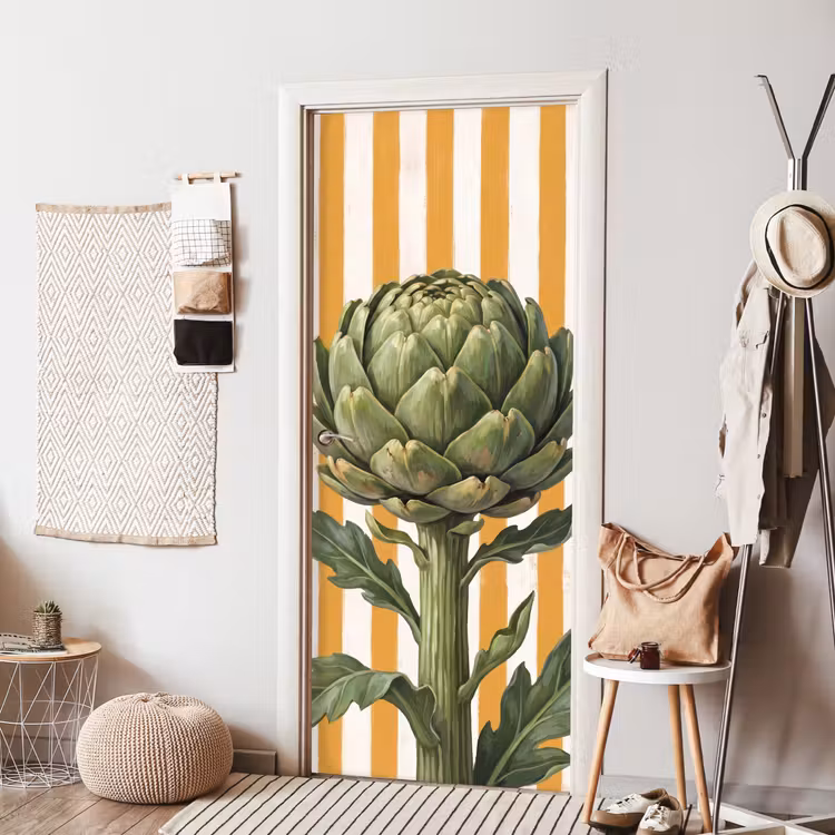 Door sticker - Artichoke - Modern - Vegetable - Artisjok - Modern - Groente deurposter klein