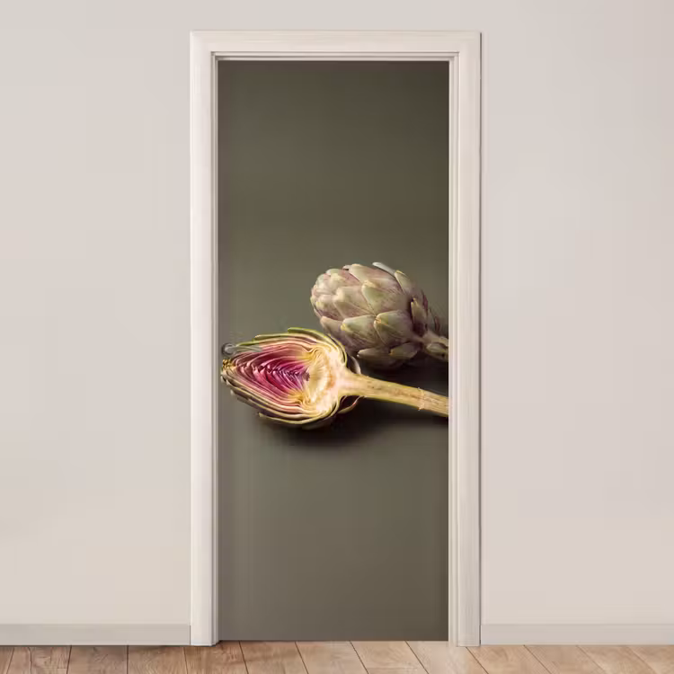 Door sticker - Artichoke - Purple - Food - Artisjok - Paars - Voedsel deurposter klein