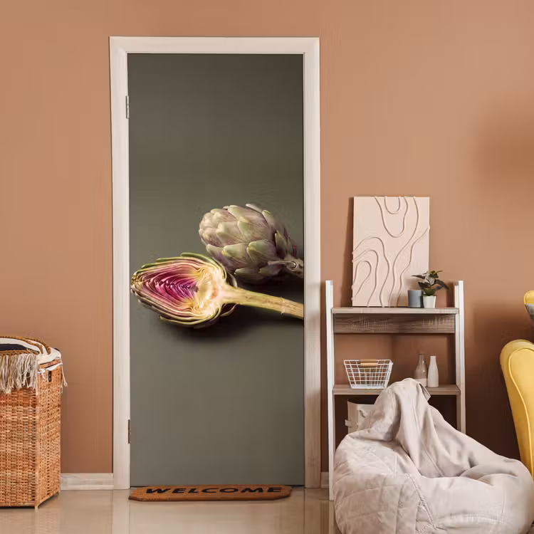 Door sticker - Artichoke - Purple - Food - Artisjok - Paars - Voedsel deurposter klein
