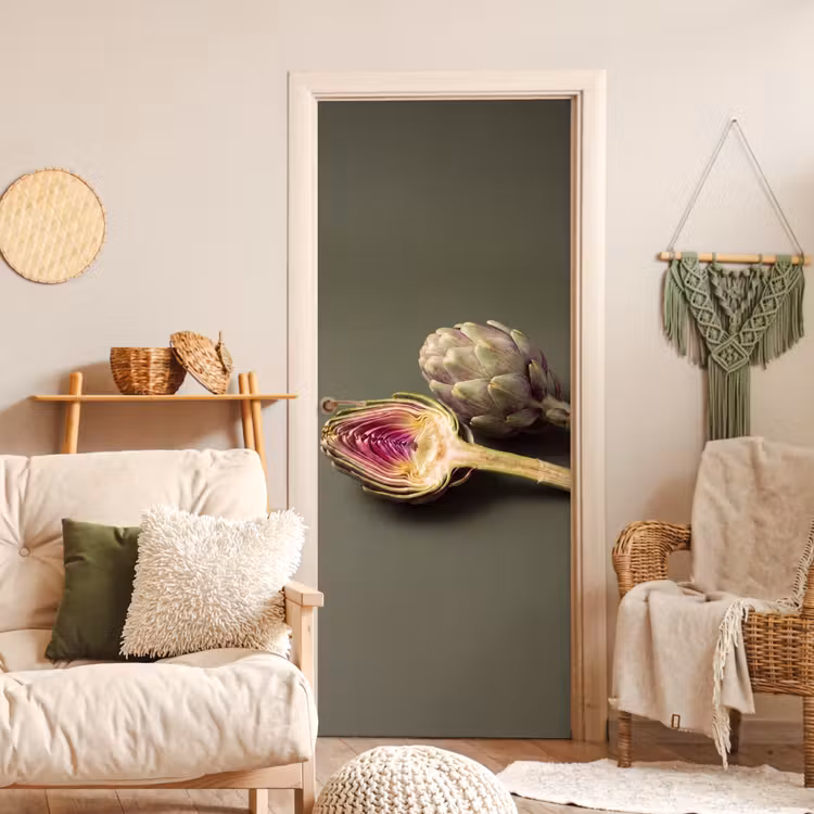 Door sticker - Artichoke - Purple - Food - Artisjok - Paars - Voedsel deurposter klein