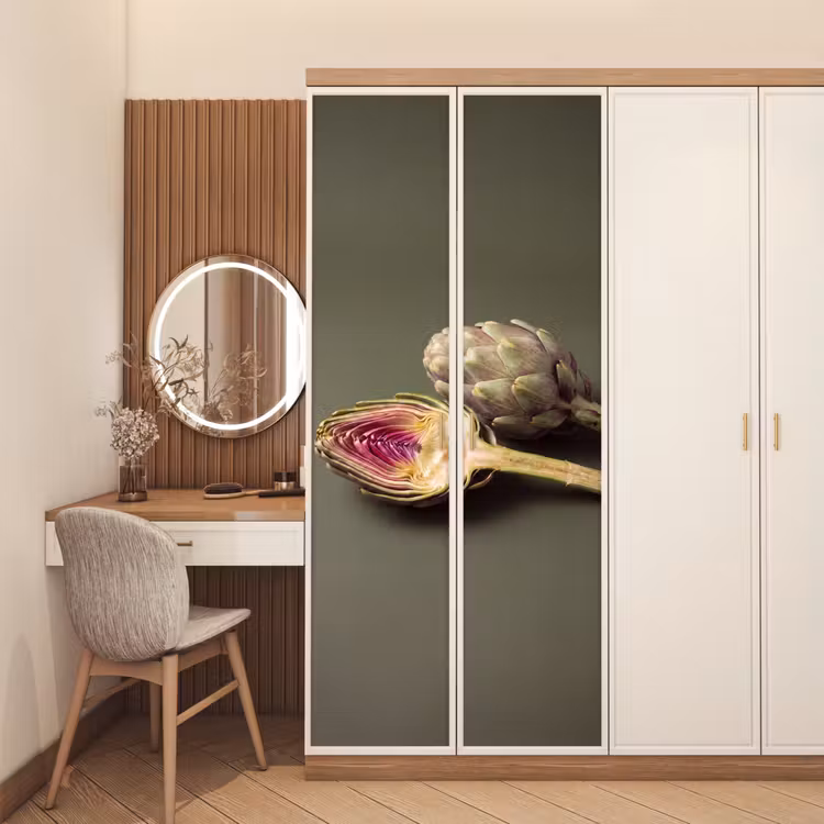 Door sticker - Artichoke - Purple - Food - Artisjok - Paars - Voedsel deurposter klein