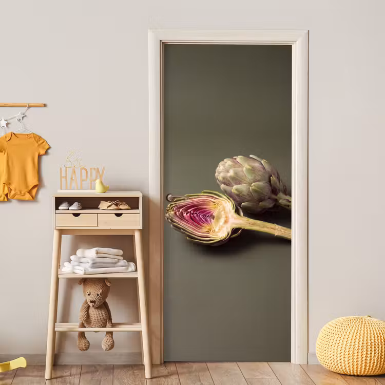 Door sticker - Artichoke - Purple - Food - Artisjok - Paars - Voedsel deurposter klein