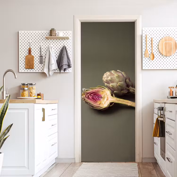 Door sticker - Artichoke - Purple - Food - Artisjok - Paars - Voedsel deurposter klein