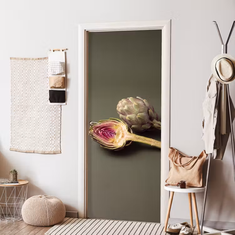 Door sticker - Artichoke - Purple - Food - Artisjok - Paars - Voedsel deurposter klein