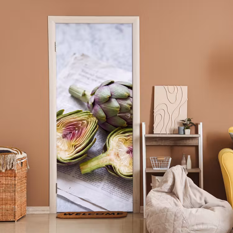 Door sticker - Artichoke - Sliced - Food - Artisjok - Doorgesneden - Eten deurposter klein