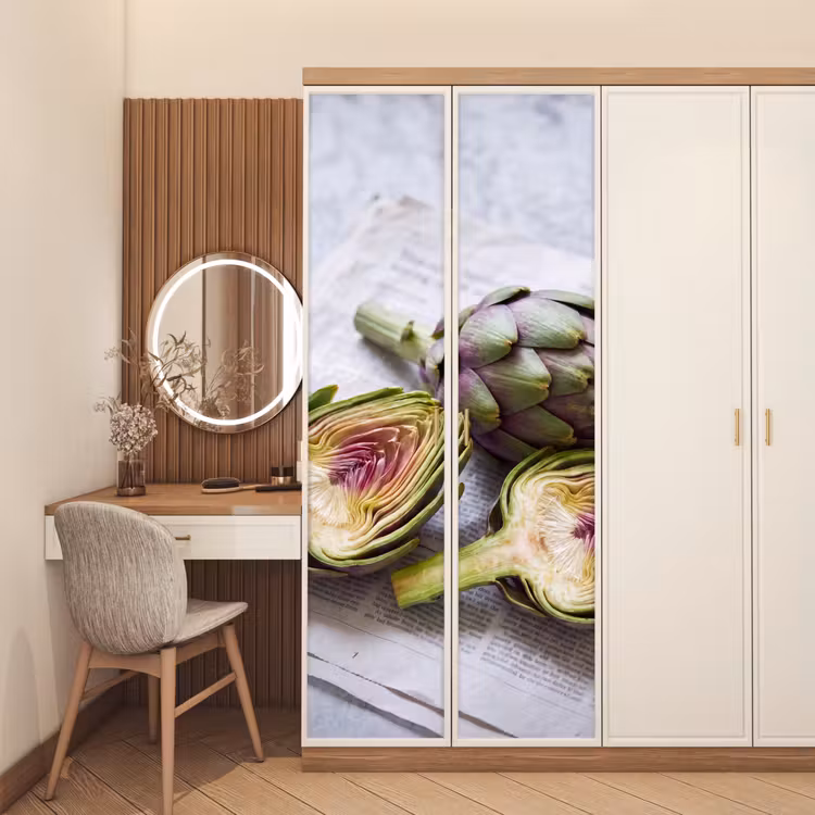 Door sticker - Artichoke - Sliced - Food - Artisjok - Doorgesneden - Eten deurposter klein